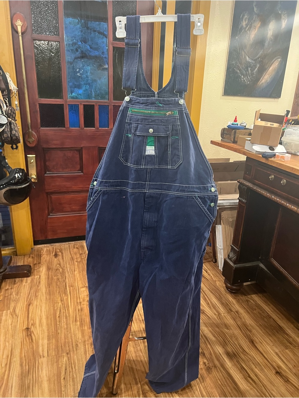 Liberty Navy Blue Men's Work Overalls with Chest Pocket